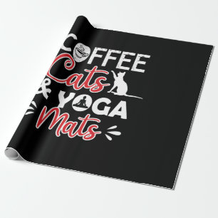 Yoga Liefhebber Koffie Kat En Yoga Matten Cadeaupapier