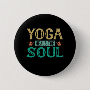 Yoga Liefhebber Yoga Heelt de Ziel Ronde Button 5,7 Cm