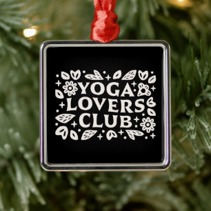 Yoga-liefhebbersclub grappig spiritueel zwart metalen ornament