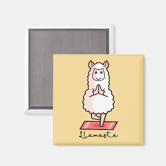 Yoga llama - Llamaste Magneet (Voorkant / Achterkant)