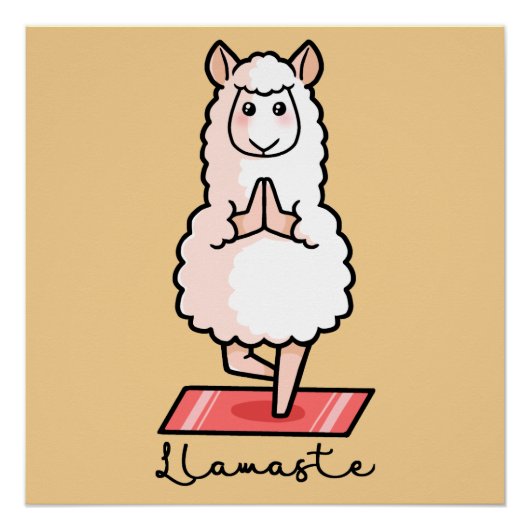 Yoga llama - Llamaste Perfect Poster (Voorkant)