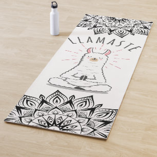 Yoga Llama - Llamaste Pun Mindfulness Mandala Yogamat