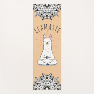 Yoga Llama - Llamaste Pun Mindfulness Mandala Yogamat