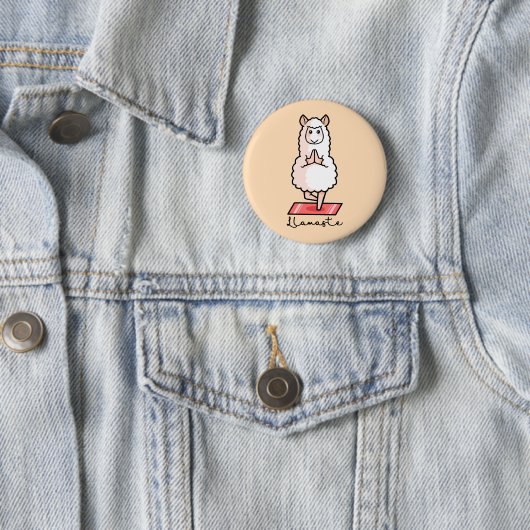 Yoga Llama - Llamaste Ronde Button 5,7 Cm (In situ)