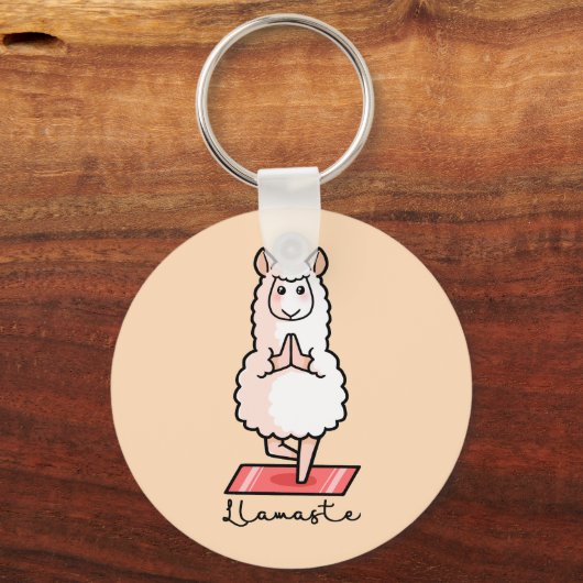 Yoga Llama - Llamaste Sleutelhanger (Voorkant)