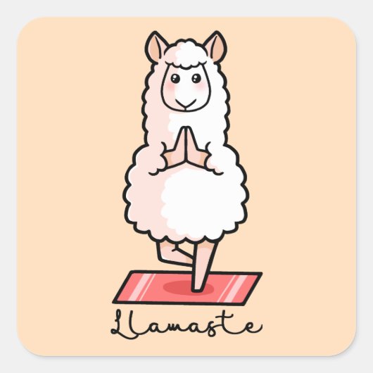 Yoga Llama - Llamaste Vierkante Sticker (Voorkant)