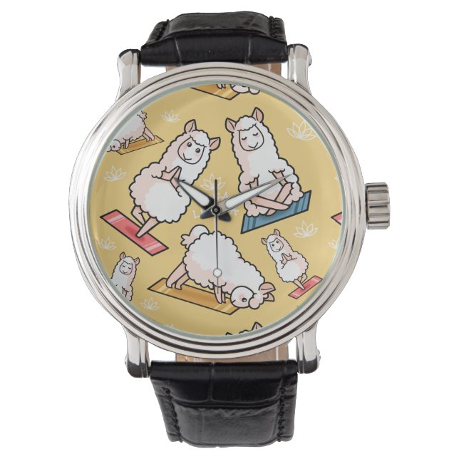 Yoga Llama Madness Horloge (Voorkant)