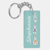 Yoga Llamas Meditating Fun & Cute Custom Name Sleutelhanger (Voorkant Links)