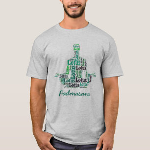Yoga Lotus Pose in de kleuren blauw en Blauwgroen T-shirt