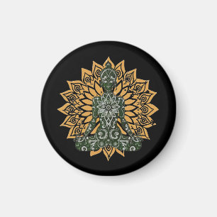 Yoga Lotus Pose Zen Graphic Magneet