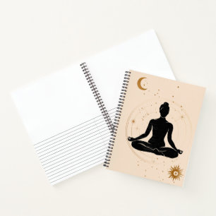 Yoga lotus position silhouette zen journal collage