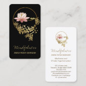*~* Yoga Lotus Water Lily Mindfulness Glitter Visitekaartje (Voorkant / Achterkant)