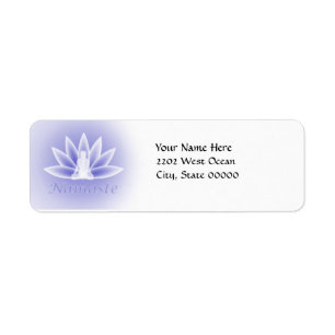 Yoga Lotus Woman Flower Blue Return Label
