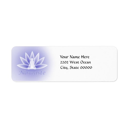 Yoga Lotus Woman Flower Blue Return Label (Voorkant)