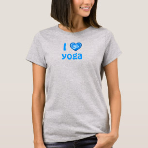 Yoga Love Heart Om Blue T-shirt