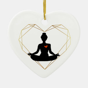 Yoga Love Heart Ornament