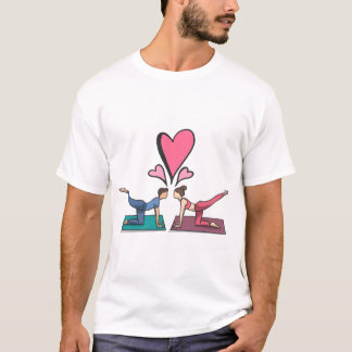 "Yoga Love" "Partner Pose" "Hart naar Hart" T-shirt