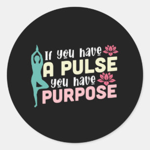 Yoga Lover Als u een puls hebt Ronde Sticker