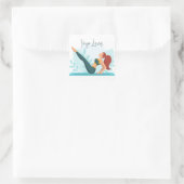  Yoga Lover Design met Navasana Pose Vierkante Sticker (Tas)