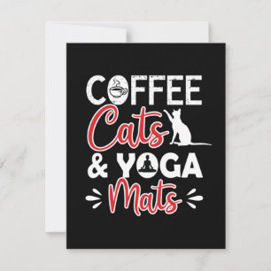 Yoga Lover Koffiekat en yogha mats Notitiekaartje