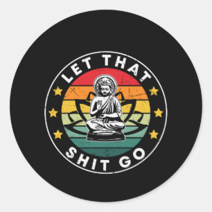Yoga Lover Let That Thing Go Yoga Ronde Sticker