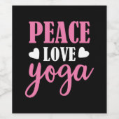 Yoga Lover | Peace Love Yoga Wijn Etiket (Enkel label)