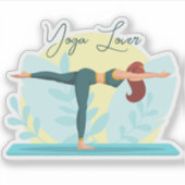 Yoga Lover -  Warrior Pose Design Sticker (Voorkant)