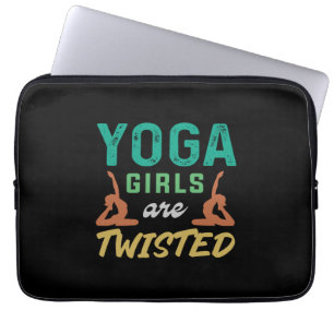 Yoga Lover Yoga Girls worden verdraaid Laptop Sleeve