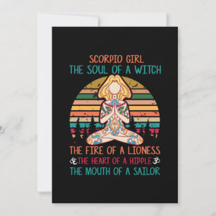 Yoga Lover   Yoga Scorpio Girl Kaart