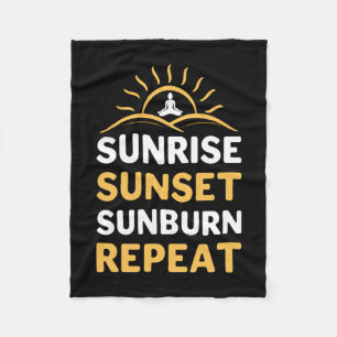Yoga Lover   Yoga Sunrise Sunset Sunburn Repuit Fleece Deken