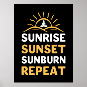 Yoga Lover Yoga Sunrise Sunset Sunburn Repuit Poster