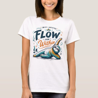 Yoga Luiaard Flow From Within Mindfulness Grafisch T-shirt