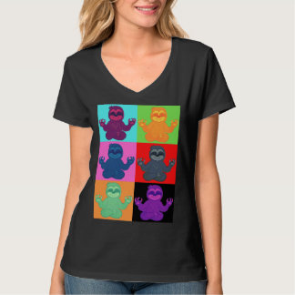 Yoga luiaard Pop Art Print T-shirt