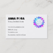 *~* Yoga Mandala Leraar Instructeur Lotus OM Visitekaartje (Achterkant)