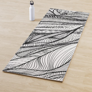 YOGA MAT feat. hand-drawn line art both sides