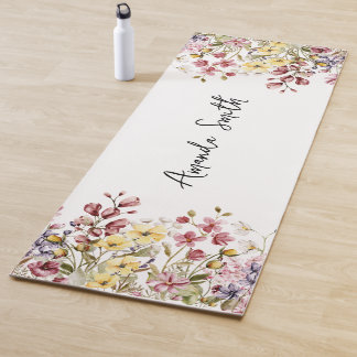 Yoga Mat Floral Gepersonaliseerd naam Wild Flowers