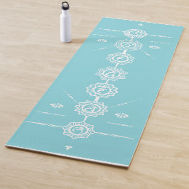 Yoga mat guide 7 Chakraan blue design