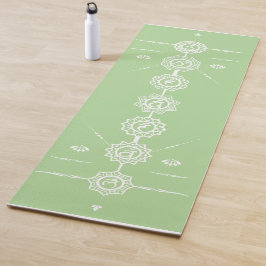 Yoga mat guide 7 Chakras green design