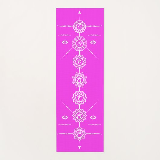 Yoga mat guide 7 chakras roze design (Voorkant)