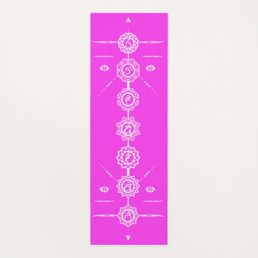 Yoga mat guide 7 chakras roze design (Achterkant)