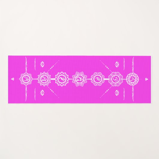 Yoga mat guide 7 chakras roze design (Voorkant (horizontaal))