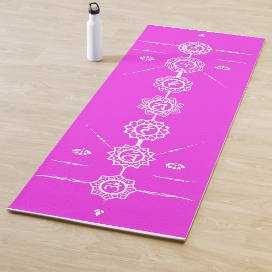  Yoga mat guide 7 chakras roze design (In situ)