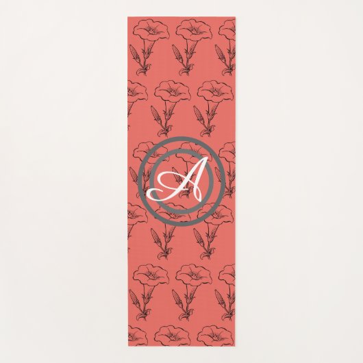 YOGA MAT HAPPY SEED FLOWER MET MONOGRAM (Voorkant)