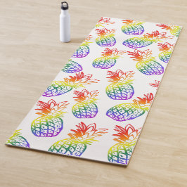 Yoga Mat met een levendige regenboog ananas