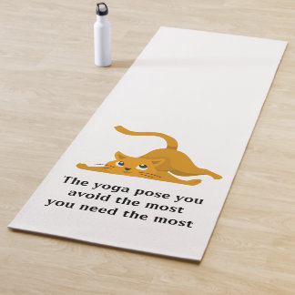 Yoga Mat met grappig citaat en kat