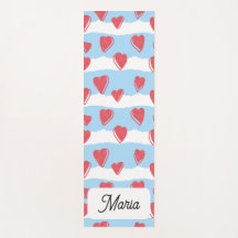 Yoga mat met hart patroon ontwerp