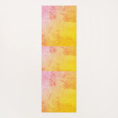 Yoga Mat met roze achtergrond en gele stengels (Achterkant)