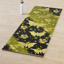 Yoga, mat, patroon, kleurrijk, sport, spel, goud, yogamat