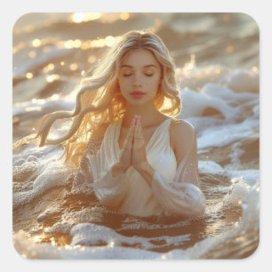 YOGA - MEDITATIE - CARPE DIEM - WELZIJN VIERKANTE STICKER