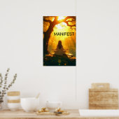  yoga meditatie houding poster (Keuken)